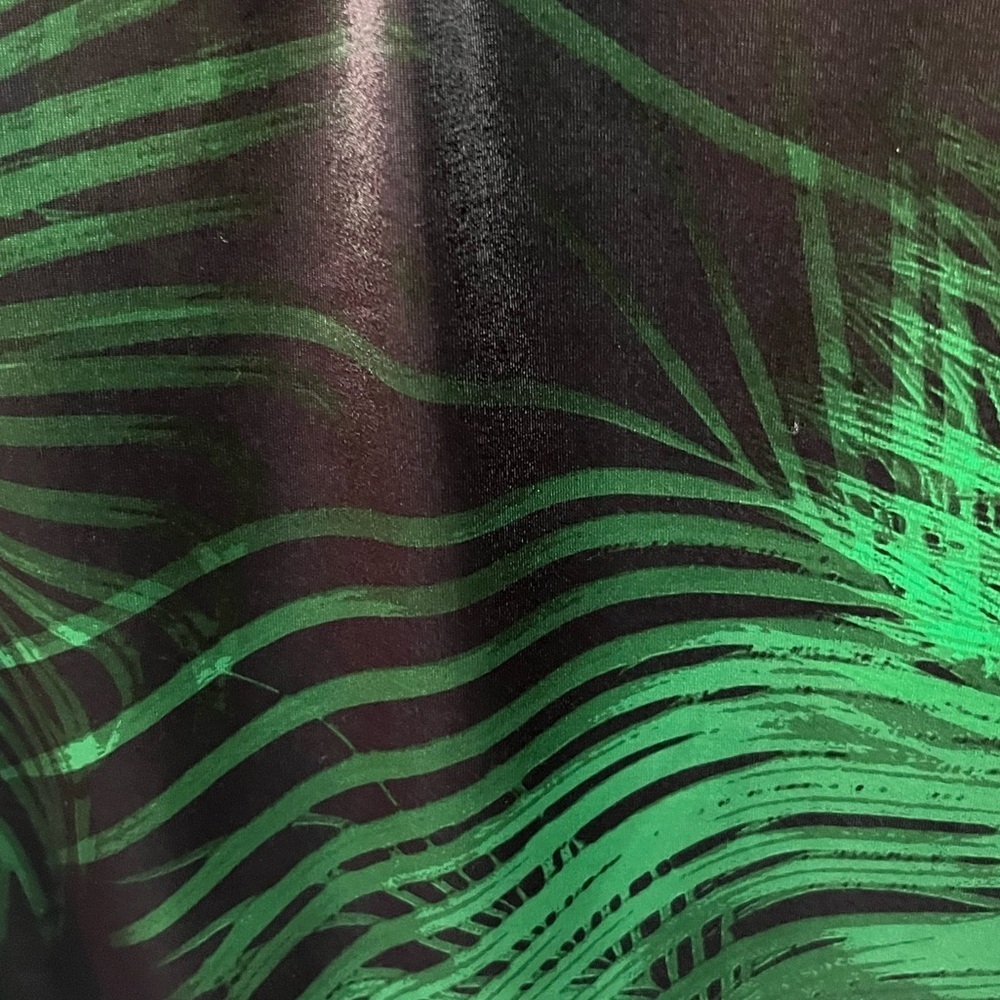 Cacique Swim Green and Black Tropical Print Tank Top - Picture 6 of 6
